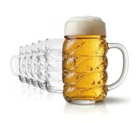 Stölzle Lausitz Diamond jarras de cerveza con escudo 300 ml, set de 6 | Jarras de cerveza robustas con escudo para 0,3 L, en vidrio sodocálcico, resistentes a golpes, lavavajillas
