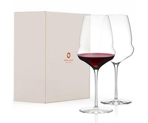 Stölzle Lausitz Juego de 2 copas de vino tinto de color burdeos, grandes extravagantes, grandes