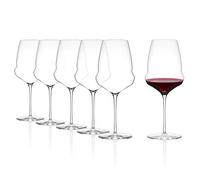 Stölzle Lausitz Juego de 6 copas de vino tinto de color burdeos de color burdeos, grandes extravagantes, copas de vino tinto, grandes copas de vino tinto, copas de vino