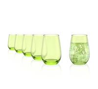 Stölzle Lausitz Vasos Agua Elements Kids Verdes Set 6 - Vasos de Cristal 335 ml para Agua Zumo y Cócteles - Aptos para Lavavajillas - Vasos Resistentes y Modernos para Uso Diario