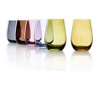 Stölzle Lausitz Mediterráneo Mix I Vasos modernos de la serie Elements I Vasos de 465 ml I Set de 6 vasos multicolor I Vasos de cristal de la serie Elements I Vasos de cristal de 465 ml