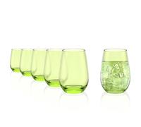 Stölzle Lausitz Vasos de Agua Elements Verde Set de 6 - Vasos Altos de Cristal de 465 ml Sin Plomo - Para Agua Zumo y Cócteles - Aptos para Lavavajillas y Resistentes a Golpes - Fabricación Alemana
