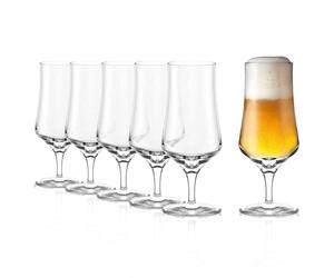 Stölzle Lausitz Vasos de Cerveza 6x 400 ml - Elegantes Vasos Tulipa de Cristal sin Plomo - Ideales para Pils y Lager - Aptos para Lavavajillas - Calidad Alemana con Diseño Clásico y Duradero