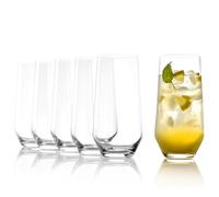 Stölzle Lausitz Vasos de Longdrink Quatrophil Set de 6, 390ml - Elegantes Vasos para Longdrinks y Cócteles - Vasos de Cristal para Agua y Jugos - Resistente a Golpes y Aptos para Lavavajillas