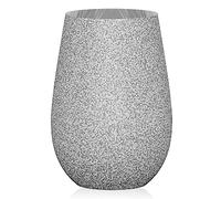 Stölzle Lausitz Vasos Longdrink Stones Gris Grafito Set de 6, 465 ml - Vasos Versátiles para Agua, Jugo & Cócteles - Vasos Premium con Acabado de Piedra - Aptos para Lavavajillas