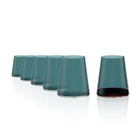 Stölzle Lausitz Vasos Symphony de 400 ml, color verde azulado, juego de 6 unidades, apto para lavavajillas, alta resistencia a los golpes, vasos universales como vasos de agua, vasos de zumo y vasos