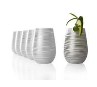 Stölzle Lausitz Vasos Twister 6x 465ml - Vasos Blanco-Plata de Cristal sin Plomo - Para Agua Zumo y Cócteles - Apto para Lavavajillas y Resistente a Golpes - Diseño Alemán Moderno y Elegante
