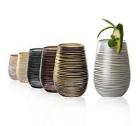 Stölzle Lausitz Vasos Twister Elements Metallic 6x465ml - Cristal sin plomo elegante y duradero - Lavables en lavavajillas ideales para agua zumos cócteles y uso diario en casa o eventos