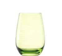 Stölzle Lausitz Vasos Twister Verdes Set de 6 - 465 ml - Vasos de cristal para agua, zumo y cócteles - Resistentes a golpes, aptos para lavavajillas - Diseño moderno fabricado en Alemania