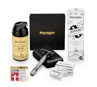 Störtebekker® Anti Skin Irritation Set - Afeitado perfecto - incl. maquinilla de afeitar, hojas de afeitar, bálsamo para después del afeitado - idea regalo - set de afeitado hombes (Negro - Negro)