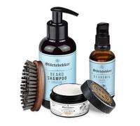 Störtebekker® Premium Anti Picazón Set - Set de cuidado de barba para hombres - Incluye aceite para barba, bálsamo, cepillo para barba, champú para barba, cuidado diario de la barba (Crusoe)