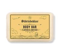 Störtebekker® Premium Body Bar Madera de sándalo, gel de ducha sólido para hombres y mujeres, jabón de ducha sólido para hombre y mujer, limpieza natural, espléndido aroma, hecho a mano y sin aditivos
