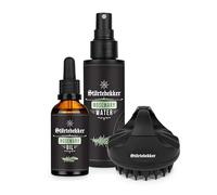 Störtebekker Premium Hair Booster Set - Aceite de romero, agua de romero y cepillo de cuero cabelludo para cabello y cuero cabelludo - Aceite natural para el cabello y spray hidratante - Juego de