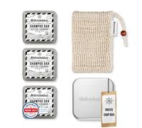 Störtebekker® Premium - Set de ducha - Champú fijo Active Carbon (x3), bolsa de sisal + lata de jabón de aluminio gratis - Champú de carbón activo - Hecho a mano en jabón