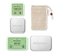 Störtebekker® Premium Set de ducha Hair & Body | 1 x champú sólido y 1 x gel de ducha fijo Aloe Vera para hombre y mujer | incluye 2 jaboneras y bolsa de sisal | vegano y hecho a mano