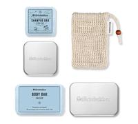 Störtebekker® Premium Set de ducha Hair & Body | 1 x champú sólido y 1 x gel de ducha sólido Crusoe para hombre y mujer | incluye 2 jaboneras y bolsa de sisal | vegano y hecho a mano