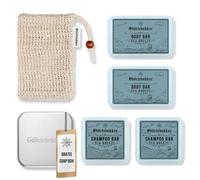 Störtebekker Premium Set de ducha Hair & Body | 2 x champú sólido y 2 x gel de ducha fijo Sea Breeze para hombre y mujer | incluye jabón y bolsa de sisal | vegano y hecho a mano