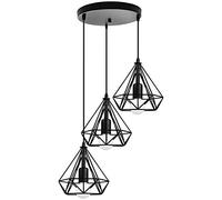 STOEX 3 Pantallas Luz de Techo Grupo de 3 Vías forma Diamante Multi-Cabeza Disco Redondo Lampara Colgante Jaula de Hierro Ø20cm Creativo Metal Para Cocina Sala Comedor Bar 3Headlights (Blanco)