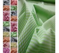 StoffBook Tela material de cocina de algodón a cuadros vichy verde claro de 2MM, c359