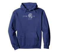 Stoic AF - Regalo Divertido para estoicos - Cara de estoicismo 2 Sudadera con Capucha, Unisex para Adultos, Azul Marino, L