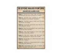 Stoic Rules for a Life Poster - 10 Principles of Stoicism for Daily Practice, Mindfulness and Personal Growth(Unframed,12x18inch(30x45cm))