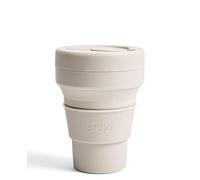 STOJO On-The-Go - Taza de café plegable de 355 ml, taza de viaje de silicona reutilizable y plegable con tapa, portátil, tamaño de bolsillo, apta para lavavajillas, avena