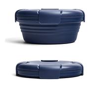 STOJO On The Go - Tazón plegable de 1,020.6 g / 1.1 L - Cuencos reutilizables de viaje para almuerzo - Contenedor de almacenamiento plegable de silicona - Apilable y apilable - Apto para lavavajillas