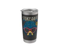 Stokesdale NC USA - Diseño de oso con gafas de sol Vaso térmico de acero inoxidable de doble pared