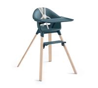 Stokke Clikk - Trona portátil para bebé con bandeja, reposapiés y arnés, fácil montaje sin herramientas para el hogar y viajes, de 6 meses a 3 años, azul fiordo