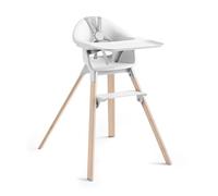 Stokke Clikk - Trona portátil para bebé con bandeja, reposapiés y arnés, fácil montaje sin herramientas para el hogar y viajes, de 6 meses a 3 años, color blanco