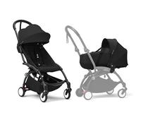 Stokke Cochecito YOYO3 con carcasa para recién nacido, incluye marco negro, paquete de color YOYO 6+ y carcasa para recién nacido