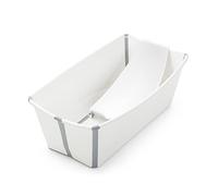 Stokke Flexi Bath - Bañera portátil para bebé con soporte para bañera para recién nacido, Blanco/Gris, New Features