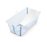 Stokke Flexi Bath (Ocean Blue) con Soporte para recién nacido - Duradera y fácil de guardar - Práctica para usar en casa o de viaje - Para bebés 0 a 48 meses