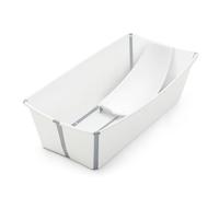 Stokke Flexi Bath - Paquete XL, color blanco, bañera espaciosa para bebés + soporte para recién nacidos, ligera, plegable y fácil de almacenar, ideal para edades de 0 a 6 años