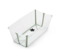Stokke Flexi Bath, Verde Transparente - 64 x 24 x 34 cm - Bañera plegable para recién nacidos y bebés, liviana, resistente y fácil de guardar - Ideal para casa o viajes
