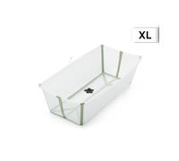 Bañera Stokke Flexi Bath Extra Grande, Verde Transparente - Bañera plegable para bebé - Ligera, duradera y fácil de guardar - Práctica para usar en casa o de viaje - De 0 a 6 años