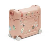 Stokke JetKids BedBox, Coral Pink - Maleta para niños de 2 a 7 Años (hasta 35 kg) - Se Transforma en Cama - Incluye Colchón, Pegatinas Decorativas y Correa de Transporte Ajustable