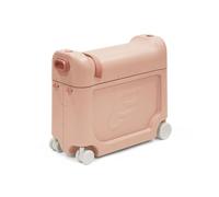 Stokke JetKids BedBox, Coral Pink - Maleta para niños de 2 a 7 Años (hasta 35 kg) - Se Transforma en Cama - Incluye Colchón, Pegatinas Decorativas y Correa de Transporte Ajustable