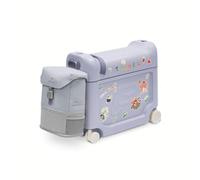 Stokke JetKids™ Pack de Viaje Maleta y Mochila, Azul Ártico | Maleta-cama con ruedas BedBox™ y mochila infantil a juego incluidas, para viajar con tranquilidad.