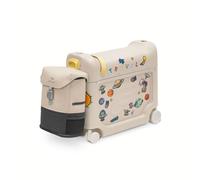 Stokke JetKids™ Pack de Viaje Maleta y Mochila, Blanco Luna | Maleta-cama con ruedas BedBox™ y mochila infantil a juego incluidas, para viajar con tranquilidad.
