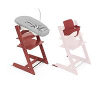 Stokke Silla Tripp Trapp con Newborn Set y Baby Set, Rojo Cálido - Diseño Seguro, Ajustable y Ergonómico