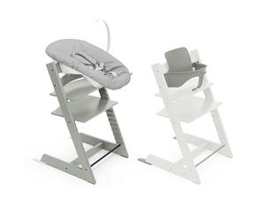 Stokke Silla Tripp Trapp con Newborn Set y Baby Set, Verde Glaciar - Diseño Seguro, Ajustable y Ergonómico