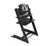 Stokke Tripp Trapp Trona 2, Negro - Incluye Silla + Juego de Bebé con Arnés Extraíble para Niños de 6 a 36 Meses - Ajustable, Ergonómico y Fácil de Limpiar