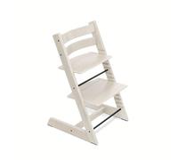 Stokke Tripp Trapp® - Trona Evolutiva de Madera - Blanco Envejecido | La trona evolutiva que crece con el niño. Diseño icónico en haya europea, asiento y reposapiés regulables. Hasta 136 kg.