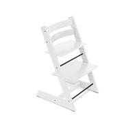 Stokke Tripp Trapp® - Trona Evolutiva de Madera - Blanco | La trona evolutiva que crece con el niño. Diseño icónico en haya europea, asiento y reposapiés regulables. Hasta 136 kg.