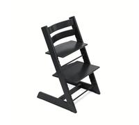 Stokke Tripp Trapp® - Trona Evolutiva de Madera - Negro | La trona evolutiva que crece con el niño. Diseño icónico de haya europea, asiento y reposapiés regulables. Hasta 136 kg.
