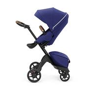 Stokke Xplory X, Azul Real - Cochecito de lujo - Altura ajustable y tres posiciones para mayor comodidad - Acolchado, arnés y cremallera reflectora para mayor seguridad - Se pliega fácilmente