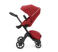 Stokke Xplory X, Rojo Rubí - Cochecito de lujo - Altura ajustable y tres posiciones para mayor comodidad - Acolchado, arnés y cremallera reflectora para mayor seguridad - Se pliega fácilmente