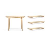 Stolab Mesa Carl abedul Aceitado natural. 3 tableros de extensión+pata de apoyo