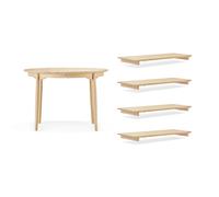Stolab Mesa Carl abedul Aceitado natural. 4 tableros de extensión+pata de apoyo